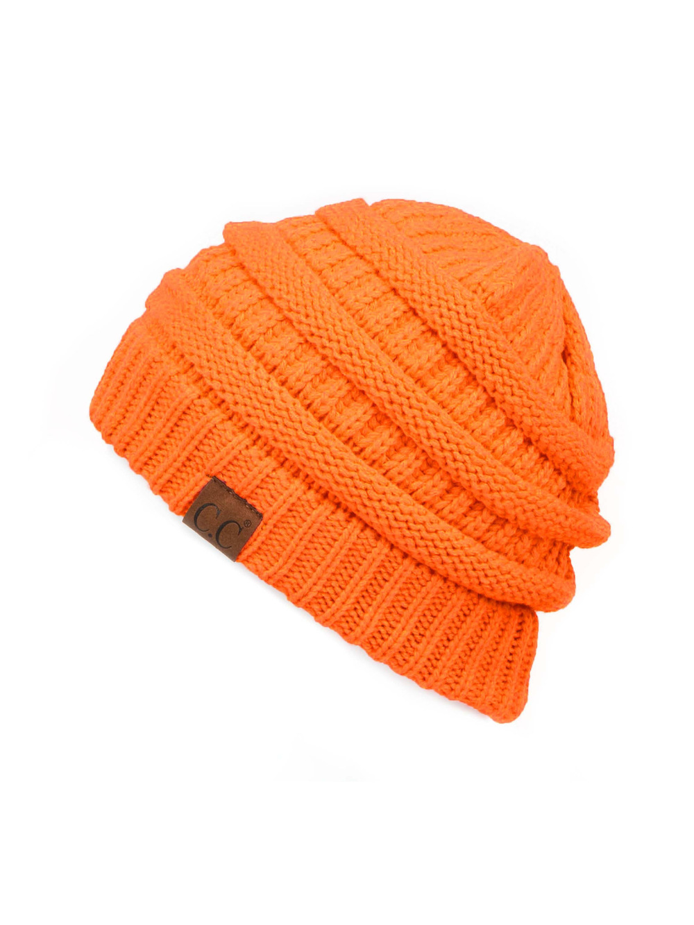 Exclusives Cable Knit Beanie - Thick, Soft & Warm Chunky | Orange | Size OS